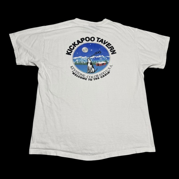 Hanes Other - Vintage‎ 90s Hanes Kickapoo Tavern Colorado White Shirt Men's Large FLAWS
